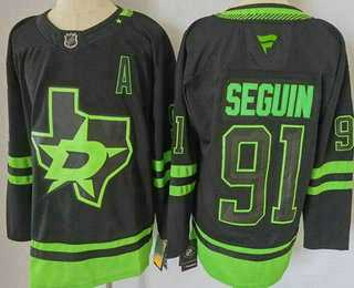 Mens Dallas Stars #91 Tyler Seguin Black Alternate Authentic Jersey